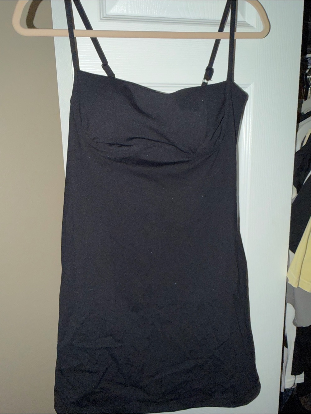 Black Spaghetti Strap Cami Dress - Women Tops